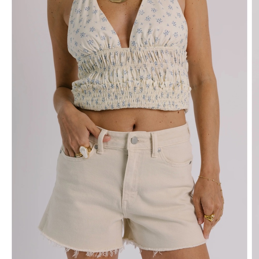 Beige / Cream Denim Shorts